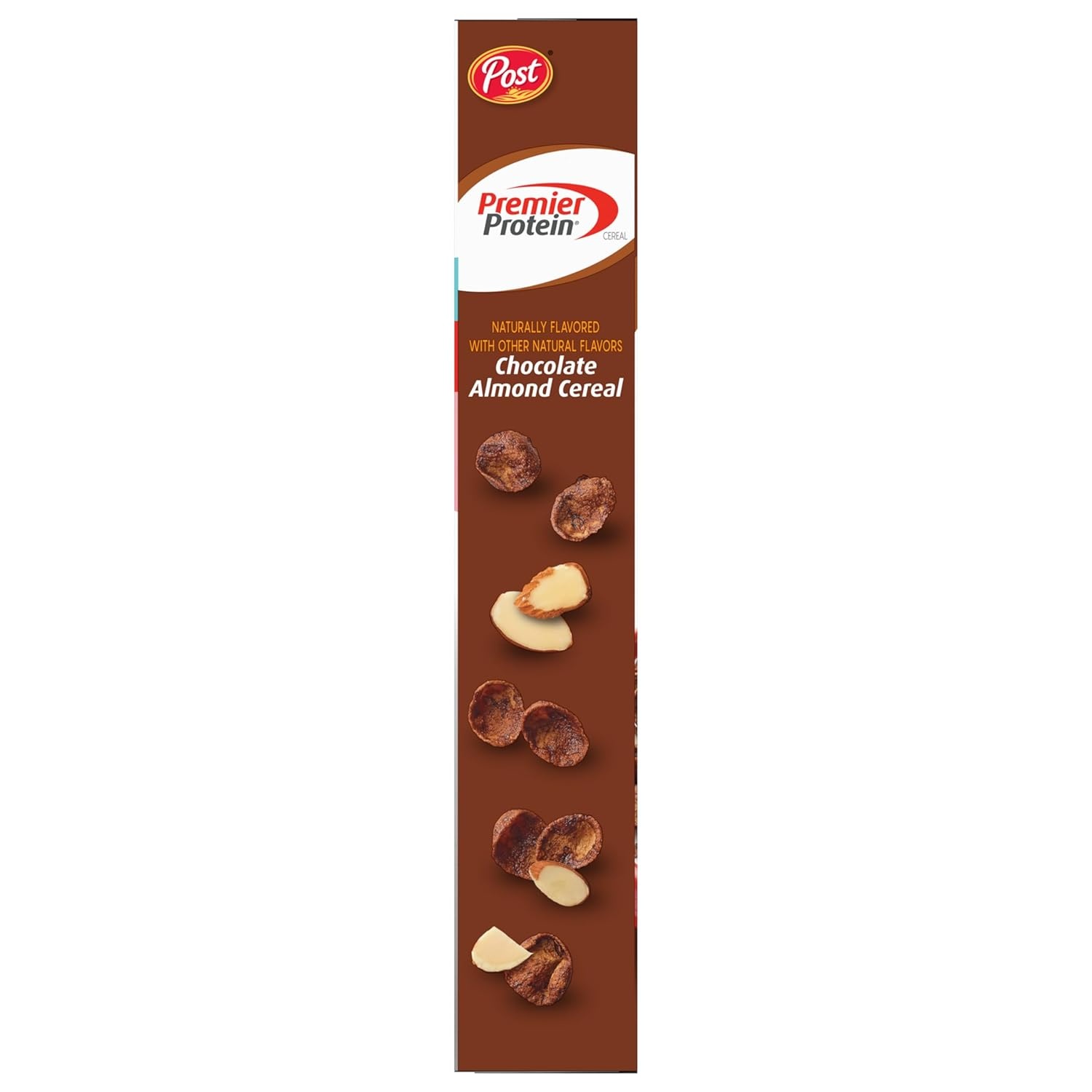 image:imagePremier Protein Chocolate Almond Cereal Chocolatey Protein Breakfast Cereal Flakes with Sliced Almonds Contains 20g of Protein Per Serving 9 oz BoxChocolate