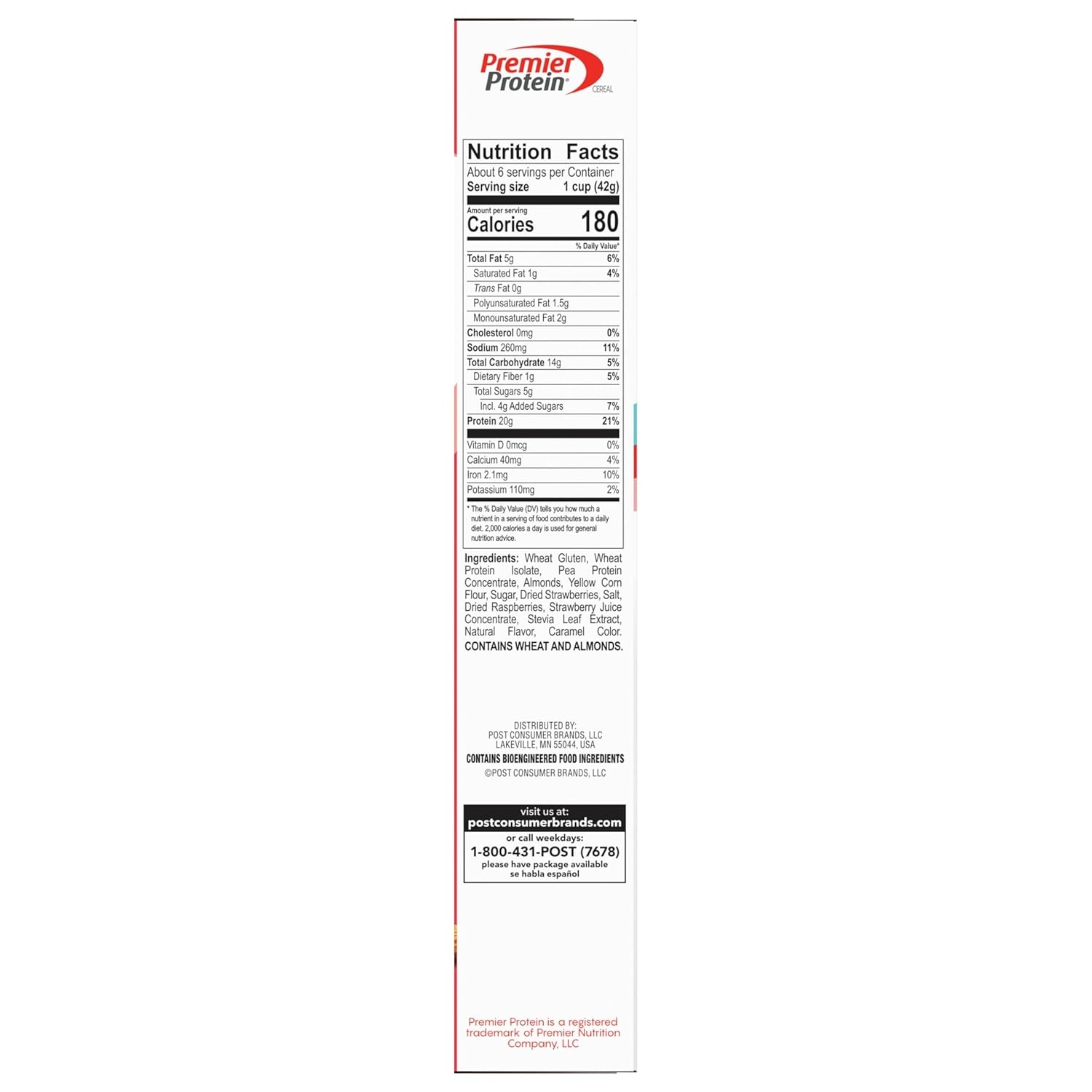 image:imagePremier Protein Mixed Berry Almond Breakfast Cereal HighProtein Crunch with Real Fruit and Nuts 30 oz Bag 1 CountMixed Berry