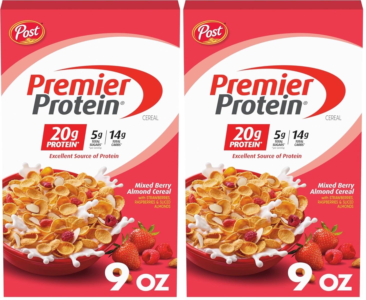 image:imagePremier Protein Mixed Berry Almond Breakfast Cereal HighProtein Crunch with Real Fruit and Nuts 30 oz Bag 1 CountMixed Berry