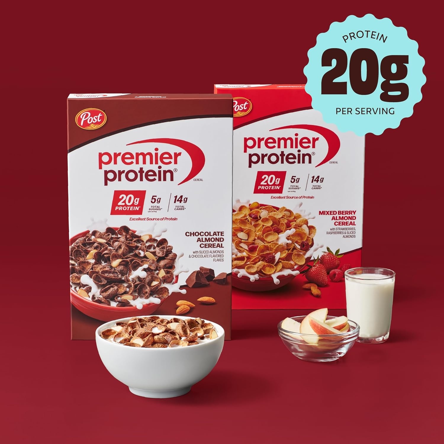 image:imagePremier Protein Mixed Berry Almond Breakfast Cereal HighProtein Crunch with Real Fruit and Nuts 30 oz Bag 1 CountMixed Berry