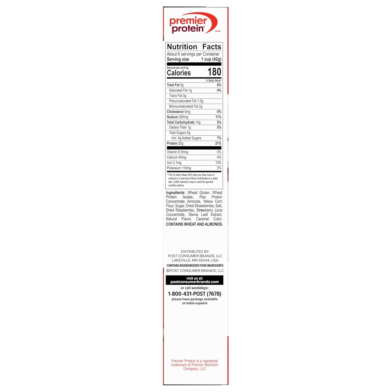 image:imagePremier Protein Mixed Berry Almond Breakfast Cereal HighProtein Crunch with Real Fruit and Nuts 30 oz Bag 1 CountMixed Berry