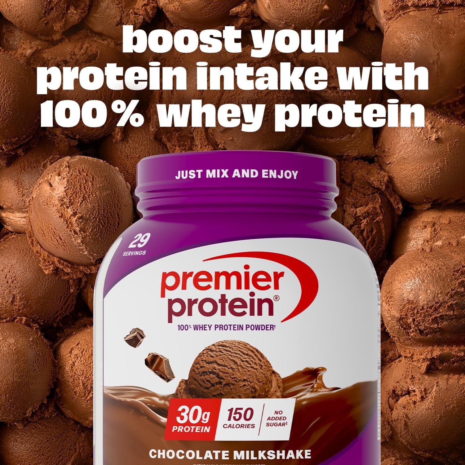 image:imagePremier Protein Powder Vanilla Milkshake 30g Protein 1g Sugar 100 Whey Protein Keto Friendly No Soy Gluten Free 233 oz 17 ServingsChocolate