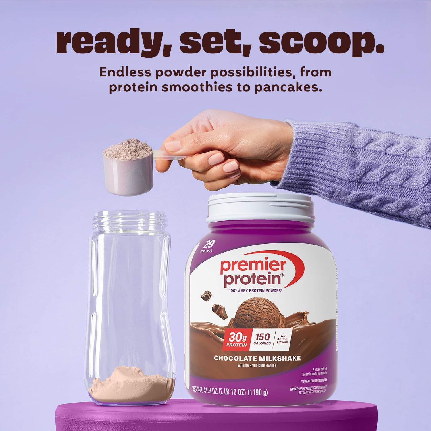 image:imagePremier Protein Powder Vanilla Milkshake 30g Protein 1g Sugar 100 Whey Protein Keto Friendly No Soy Gluten Free 233 oz 17 ServingsChocolate