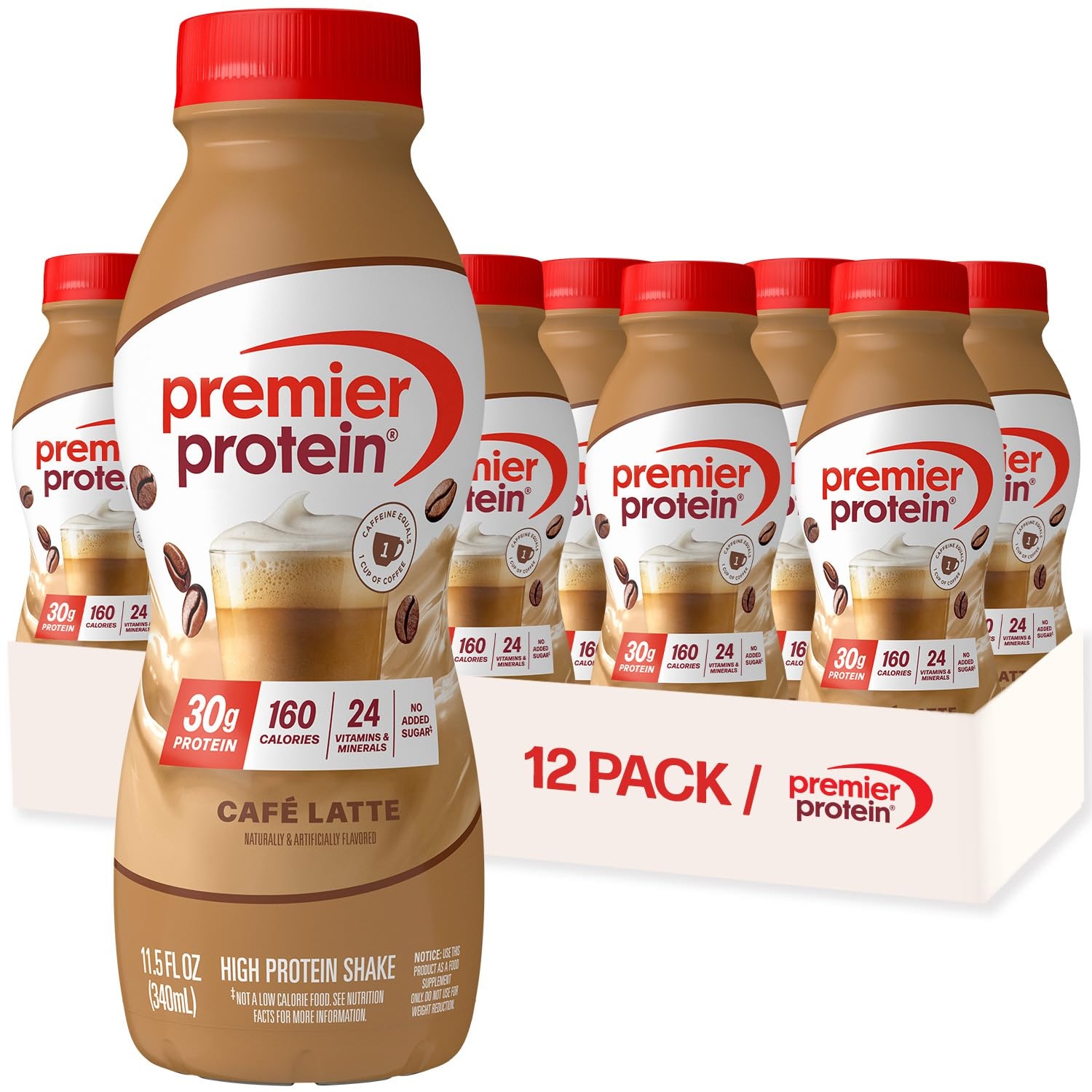 image:imagePremier Protein Shake Cinnamon Roll 30g Protein No Added Sugar 24 Vitamins amp Minerals to Support Immune Health GlutenFree 115 fl oz 12 PackCafe Latte