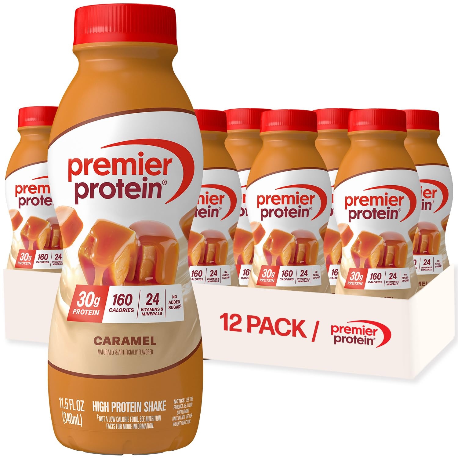 image:imagePremier Protein Shake Cinnamon Roll 30g Protein No Added Sugar 24 Vitamins amp Minerals to Support Immune Health GlutenFree 115 fl oz 12 PackCaramel