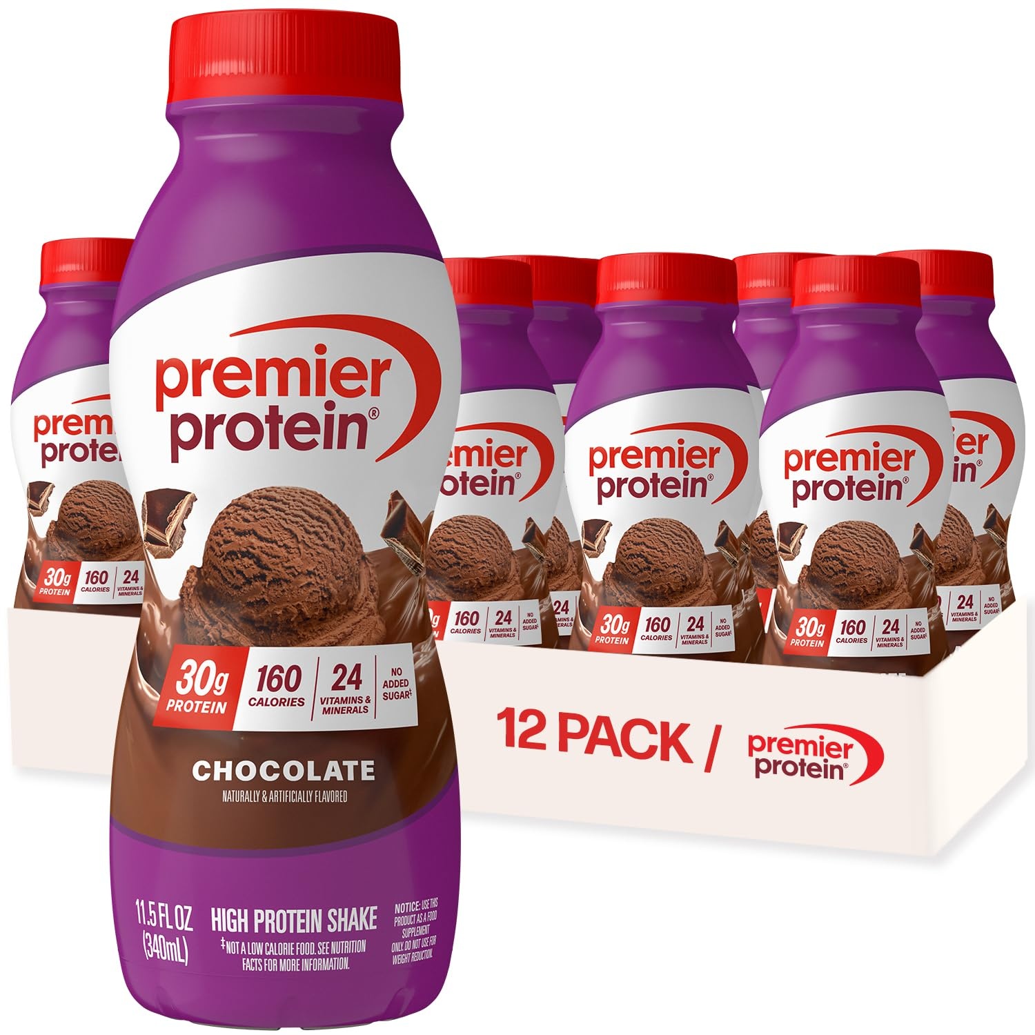 image:imagePremier Protein Shake Cinnamon Roll 30g Protein No Added Sugar 24 Vitamins amp Minerals to Support Immune Health GlutenFree 115 fl oz 12 PackChocolate