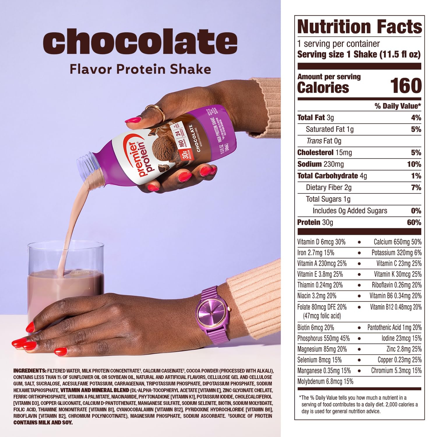 image:imagePremier Protein Shake Cinnamon Roll 30g Protein No Added Sugar 24 Vitamins amp Minerals to Support Immune Health GlutenFree 115 fl oz 12 PackChocolate