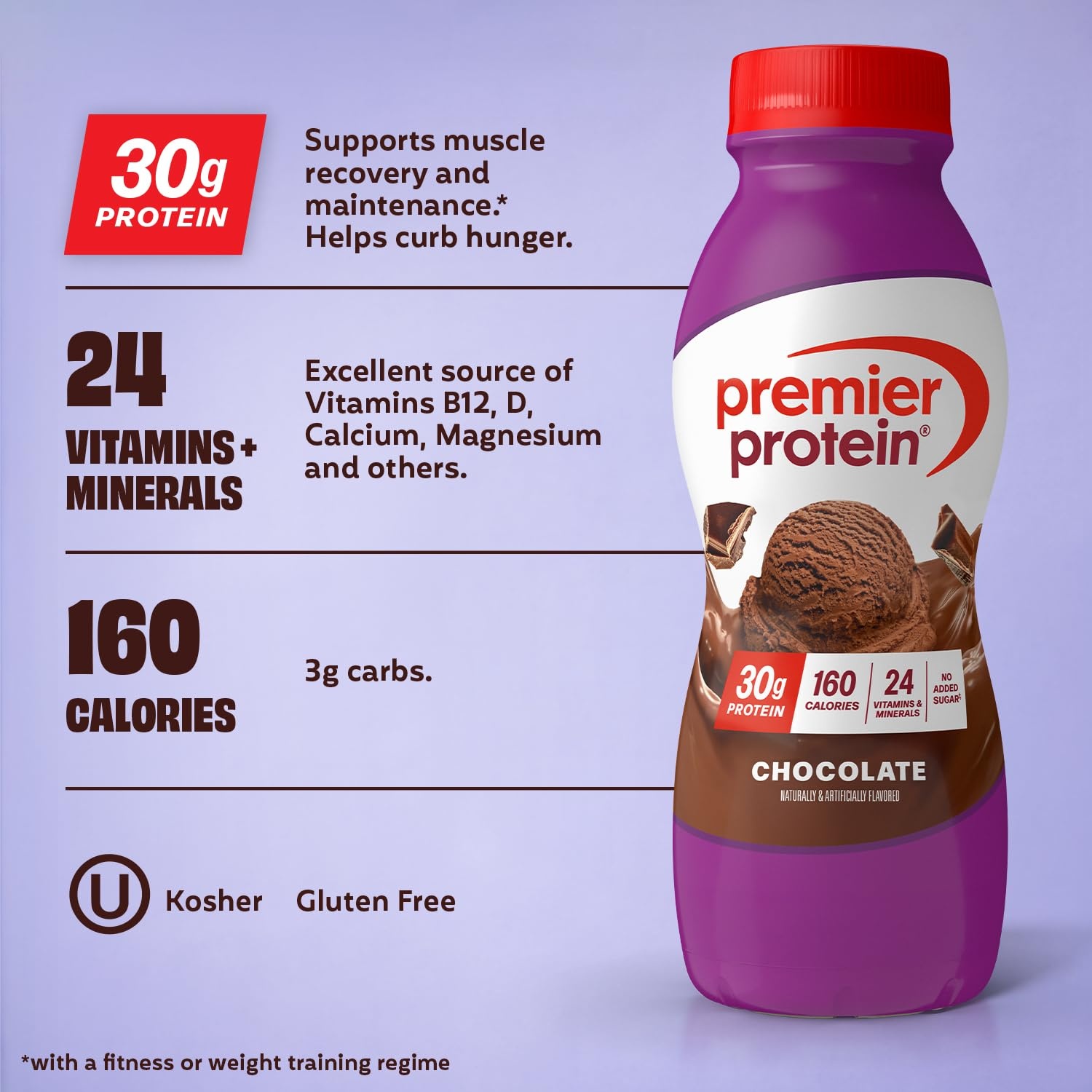 image:imagePremier Protein Shake Cinnamon Roll 30g Protein No Added Sugar 24 Vitamins amp Minerals to Support Immune Health GlutenFree 115 fl oz 12 PackChocolate