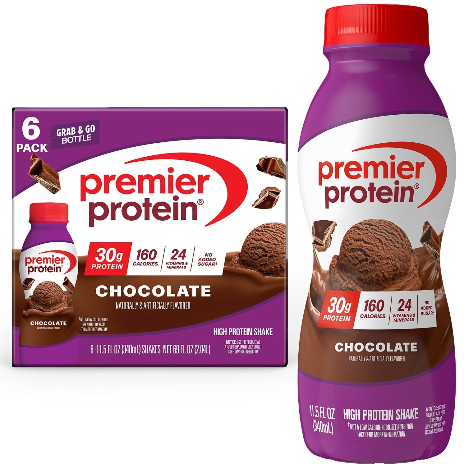 image:imagePremier Protein Shake Cinnamon Roll 30g Protein No Added Sugar 24 Vitamins amp Minerals to Support Immune Health GlutenFree 115 fl oz 12 PackChocolate