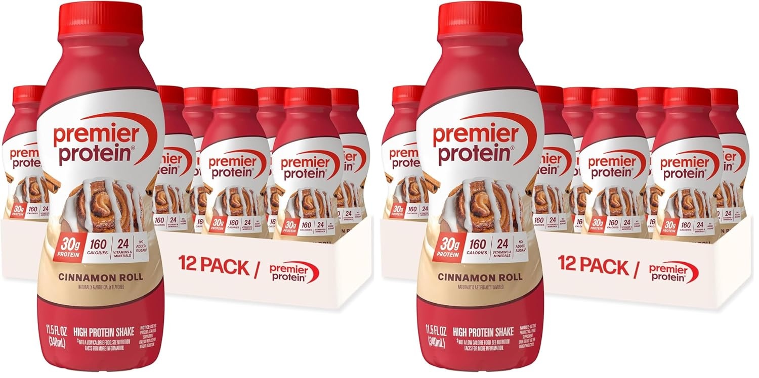 image:imagePremier Protein Shake Cinnamon Roll 30g Protein No Added Sugar 24 Vitamins amp Minerals to Support Immune Health GlutenFree 115 fl oz 12 PackCinnamon Roll