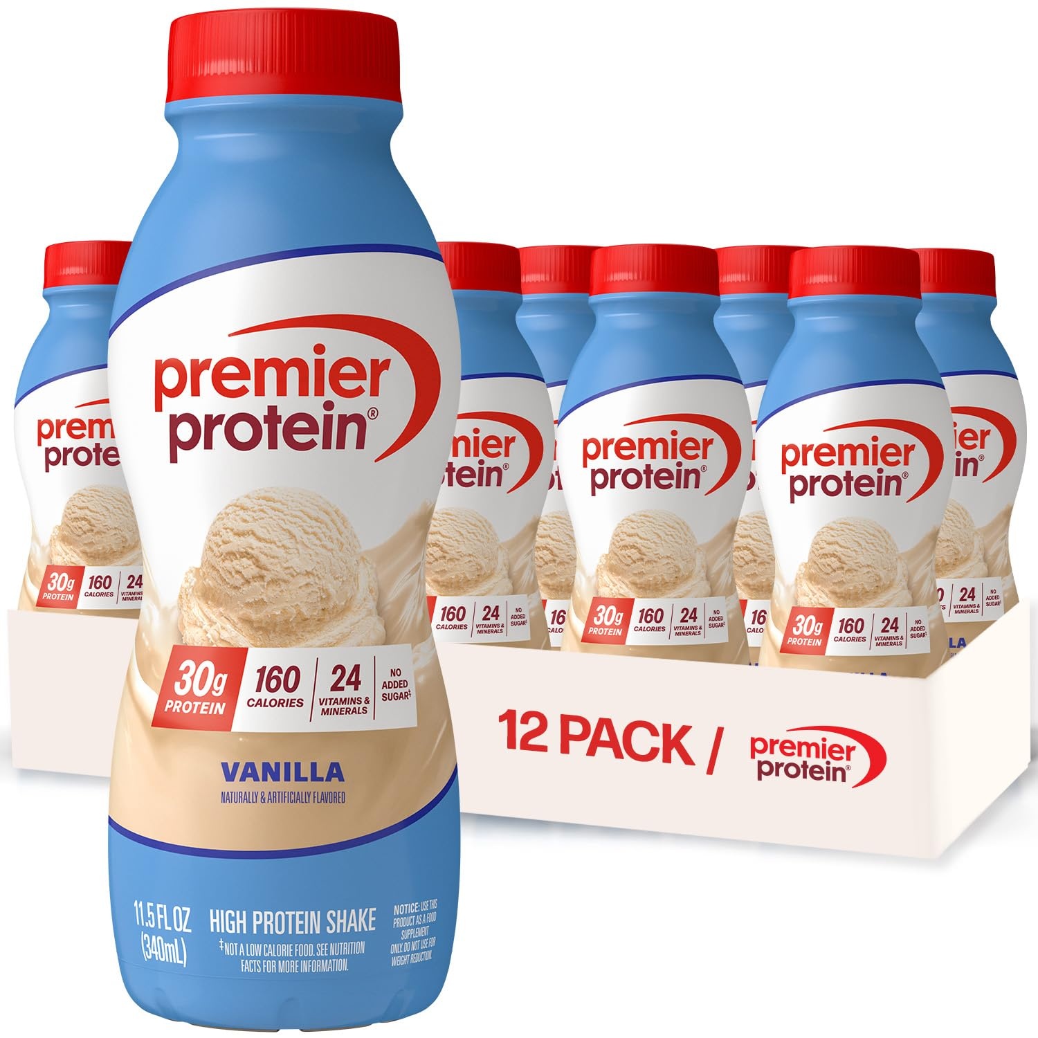 image:imagePremier Protein Shake Cinnamon Roll 30g Protein No Added Sugar 24 Vitamins amp Minerals to Support Immune Health GlutenFree 115 fl oz 12 PackVanilla