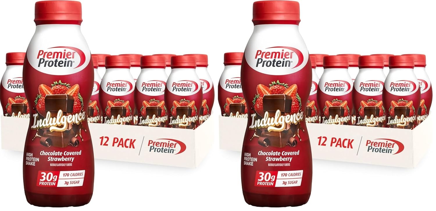 image:imagePremier Protein Shake INDULGENCE Chocolate Covered Strawberry 30g Protein 170 Calories 3g Sugar 115 fl oz 12 Pack Packaging May VaryChocolate Covered Strawberry