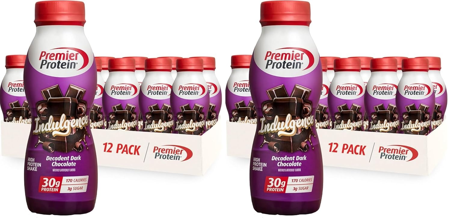 image:imagePremier Protein Shake INDULGENCE Chocolate Covered Strawberry 30g Protein 170 Calories 3g Sugar 115 fl oz 12 Pack Packaging May VaryDecadent Dark Chocolate