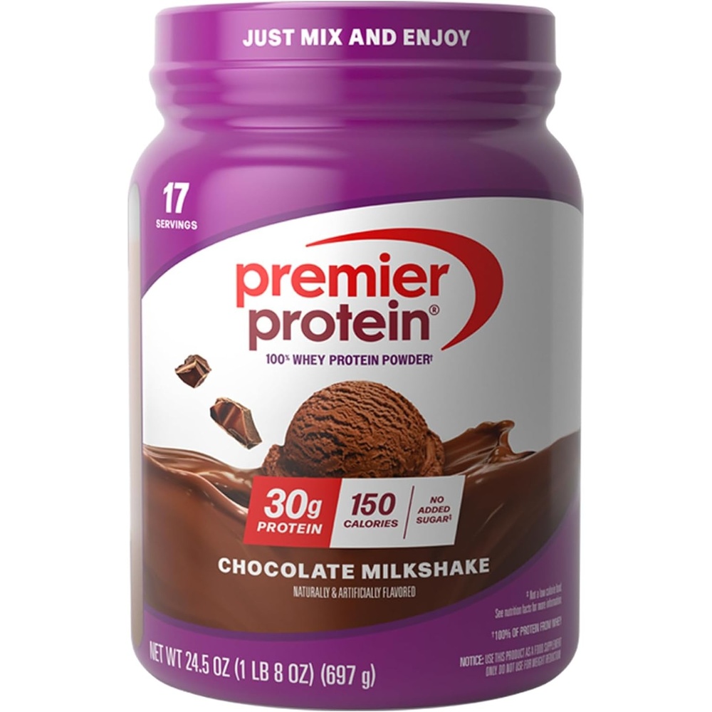 image:imagePremier Protein Powder Vanilla Milkshake 30g Protein 1g Sugar 100 Whey Protein Keto Friendly No Soy Gluten Free 233 oz 17 ServingsChocolate