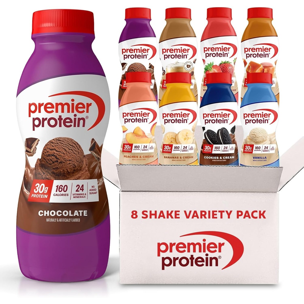 image:imagePremier Protein Shake 8 Flavor Variety Pack 30g Protein No Added Sugar 24 Vitamins amp Minerals to Support Immune Health GlutenFree 115 fl oz 8 Pack115 Fl Oz Pack of 8