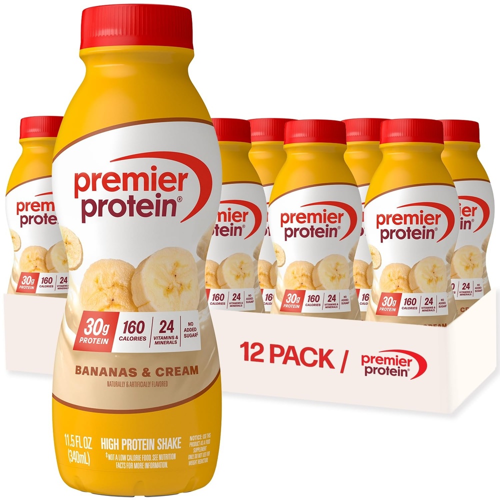 image:imagePremier Protein Shake Cinnamon Roll 30g Protein No Added Sugar 24 Vitamins amp Minerals to Support Immune Health GlutenFree 115 fl oz 12 PackBanana