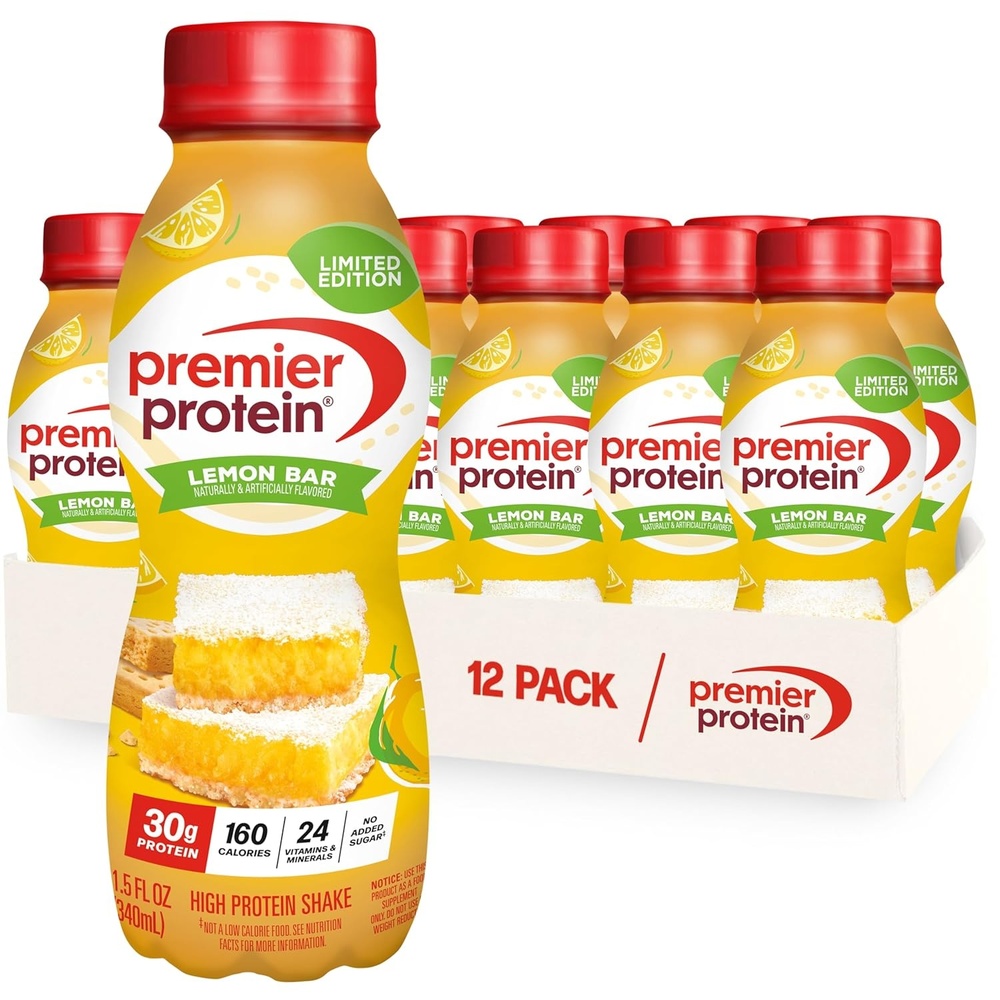 image:imagePremier Protein Shake Cinnamon Roll 30g Protein No Added Sugar 24 Vitamins amp Minerals to Support Immune Health GlutenFree 115 fl oz 12 PackLemon Bar
