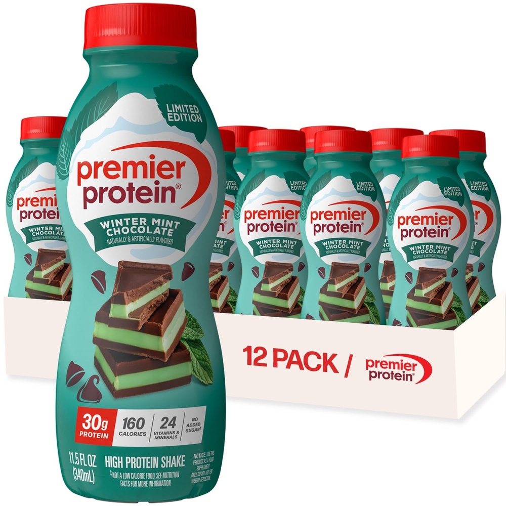 image:imagePremier Protein Shake Cinnamon Roll 30g Protein No Added Sugar 24 Vitamins amp Minerals to Support Immune Health GlutenFree 115 fl oz 12 PackWinter Mint Coming Winter
