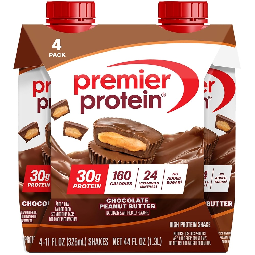 image:imagePremier Protein Shake Vanilla 30g Protein No Added Sugar 24 Vitamins amp Minerals to Support Immune Health 11 fl oz 4 PackChocolate Peanut Butter