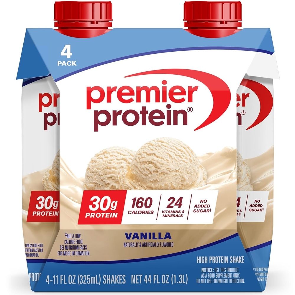 image:imagePremier Protein Shake Vanilla 30g Protein No Added Sugar 24 Vitamins amp Minerals to Support Immune Health 11 fl oz 4 PackVanilla