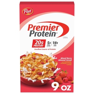 Premier Protein Mixed Berry Almond Breakfast Cereal, High-Protein Crunch with Real Fruit and Nuts, 30 oz Bag (1 Count)(Mixed Berry)