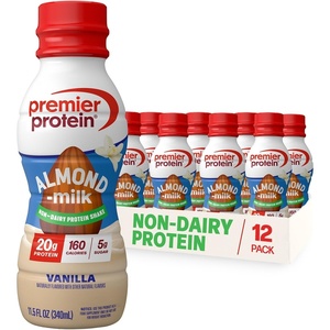 Premier Protein Non-Dairy Plant Based Almondmilk Protein Shake, Vanilla, 20g Protein, 5g Sugar, Gluten-Free, 11.5 Fl oz (12 Pack)(Vanilla)