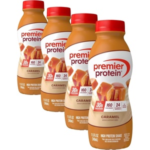 Premier Protein Shake, Caramel, 30g Protein, No Added Sugar, 24 Vitamins & Minerals to Support Immune Health, 11.5 fl oz, 1 Pack(11.5 Fl Oz (Pack of 4))