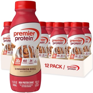 Premier Protein Shake, Cinnamon Roll, 30g Protein, No Added Sugar, 24 Vitamins & Minerals to Support Immune Health, Gluten-Free, 11.5 fl oz (12 Pack)(Cinnamon Roll)