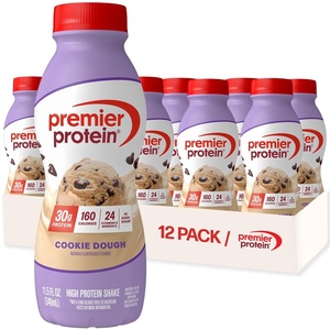 Premier Protein Shake, Cinnamon Roll, 30g Protein, No Added Sugar, 24 Vitamins & Minerals to Support Immune Health, Gluten-Free, 11.5 fl oz (12 Pack)(Cookie Dough)