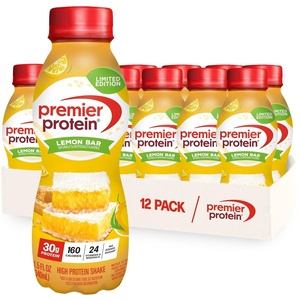 Premier Protein Shake, Cinnamon Roll, 30g Protein, No Added Sugar, 24 Vitamins & Minerals to Support Immune Health, Gluten-Free, 11.5 fl oz (12 Pack)(Lemon Bar)