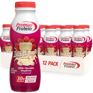 Premier Protein Shake INDULGENCE, Chocolate Covered Strawberry, 30g Protein, 170 Calories, 3g Sugar, 11.5 fl oz, 12 Pack (Packaging May Vary)(White Chocolate Raspberry)