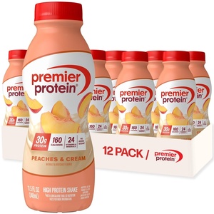 Premier Protein Shake, Vanilla, 30g Protein, No Added Sugar, 24 Vitamins & Minerals to Support Immune Health, 11 fl oz, 4 Pack(Peach)
