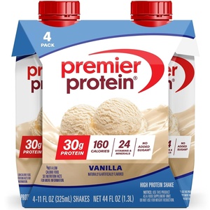 Premier Protein Shake, Vanilla, 30g Protein, No Added Sugar, 24 Vitamins & Minerals to Support Immune Health, 11 fl oz, 4 Pack(Vanilla)