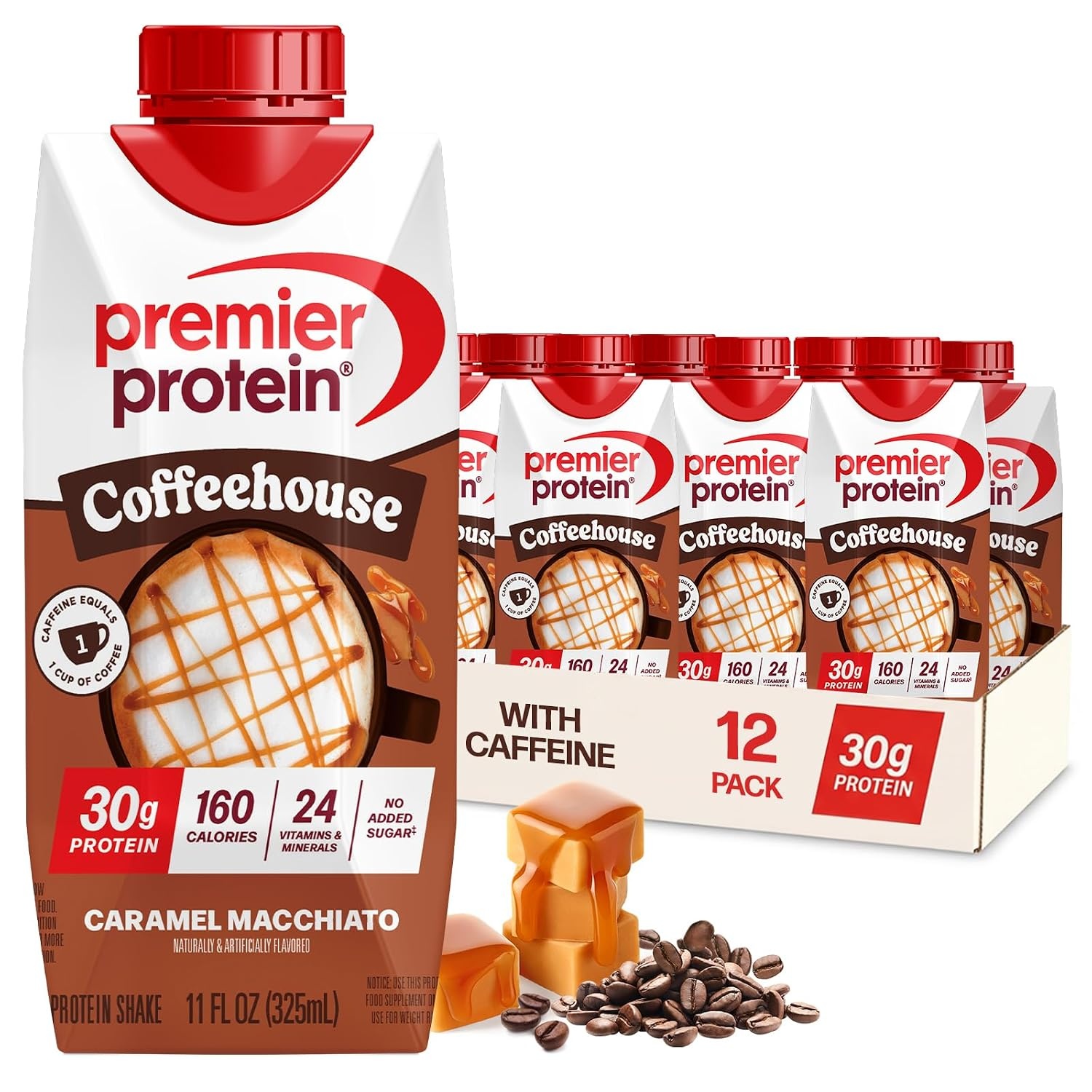 image:imagePremier Protein Shake COFFEEHOUSE Mocha 30g Protein No Added Sugar 24 Vitamins amp Minerals to Support Immune Health 11 fl oz 12 PackCaramel Macchiato