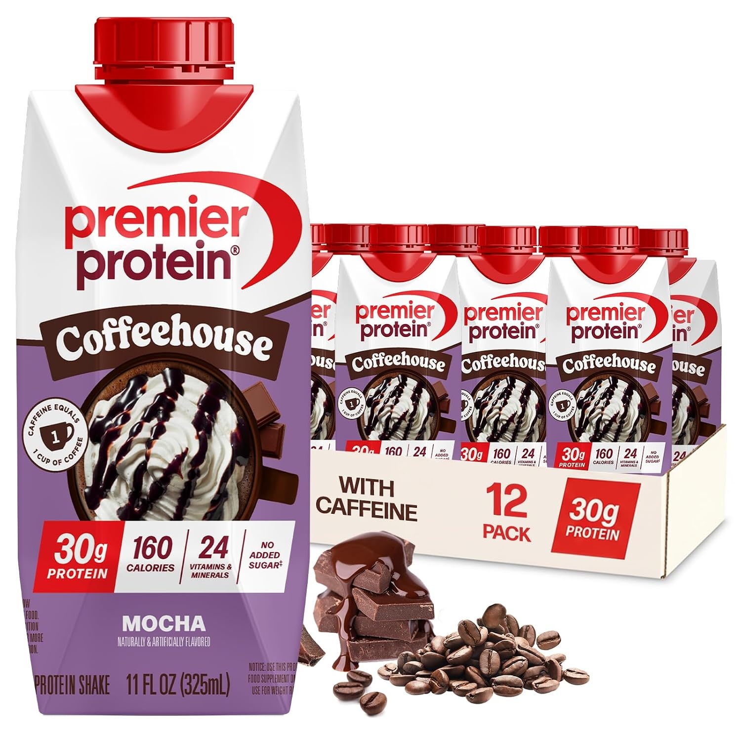 image:imagePremier Protein Shake COFFEEHOUSE Mocha 30g Protein No Added Sugar 24 Vitamins amp Minerals to Support Immune Health 11 fl oz 12 PackMocha