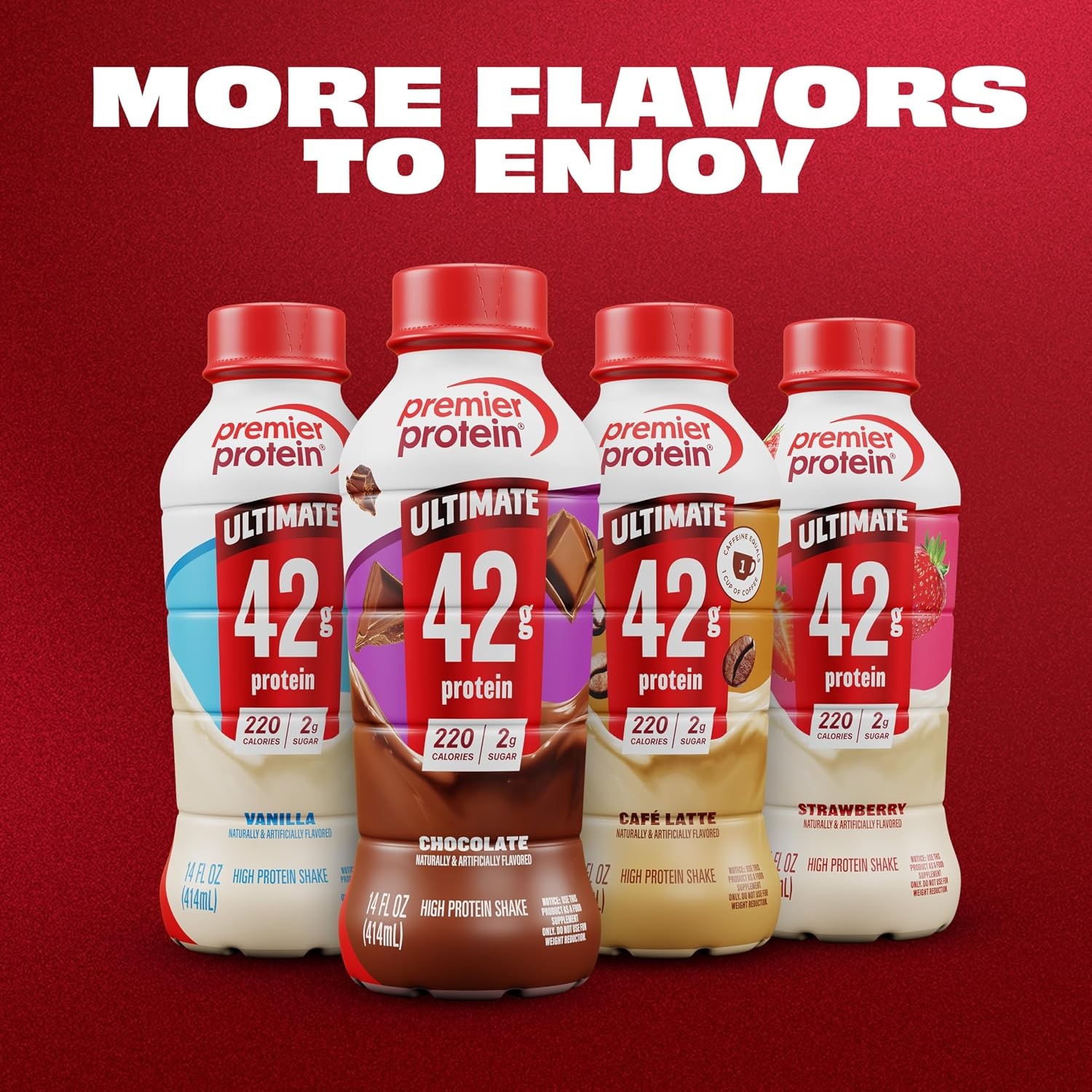 image:imagePremier Protein ULTIMATE 42g High Protein Shake Vanilla 12 Pack 220 Calories 2g Sugar 24 Vitamins amp Minerals Supports Muscle Health GlutenFree Protein Snack 14 ozChocolate