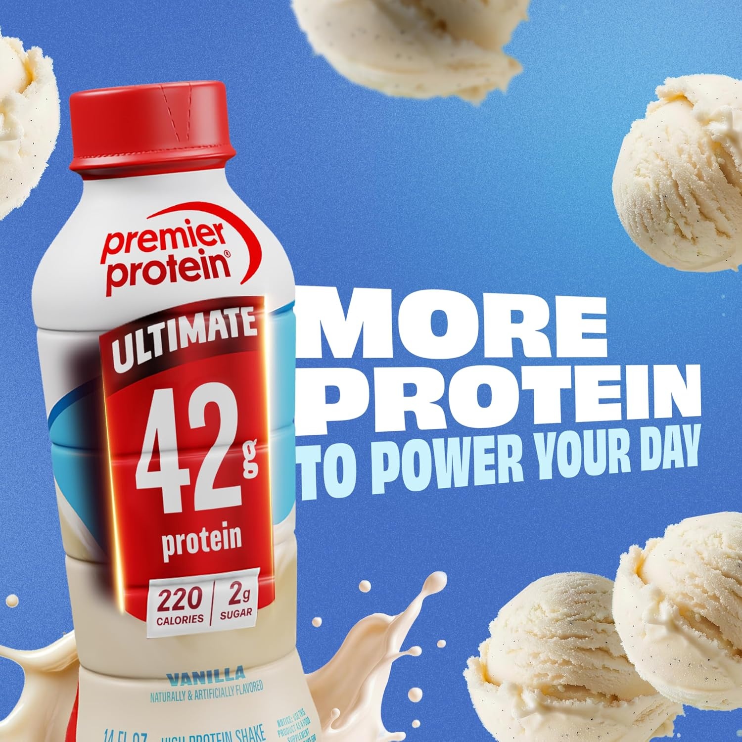 image:imagePremier Protein ULTIMATE 42g High Protein Shake Vanilla 12 Pack 220 Calories 2g Sugar 24 Vitamins amp Minerals Supports Muscle Health GlutenFree Protein Snack 14 ozVanilla