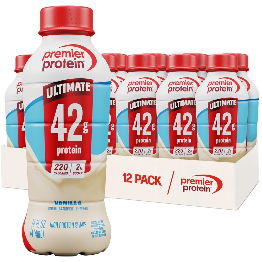 image:imagePremier Protein ULTIMATE 42g High Protein Shake Vanilla 12 Pack 220 Calories 2g Sugar 24 Vitamins amp Minerals Supports Muscle Health GlutenFree Protein Snack 14 ozVanilla