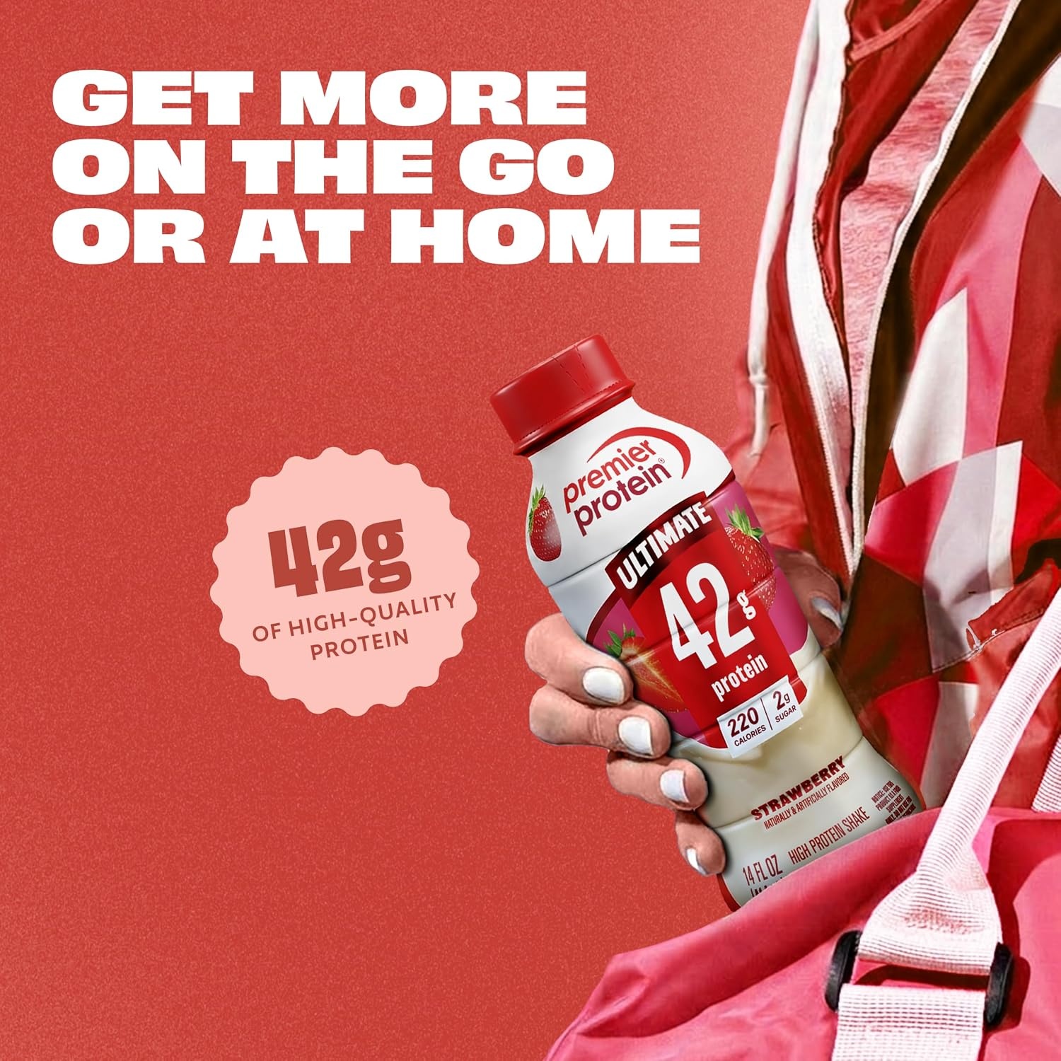 image:imagePremier Protein ULTIMATE 42g High Protein Shake Vanilla 4 Pack 220 Calories 2g Sugar 24 Vitamins amp Minerals Supports Muscle Health GlutenFree Protein Snack 14 ozStrawberry
